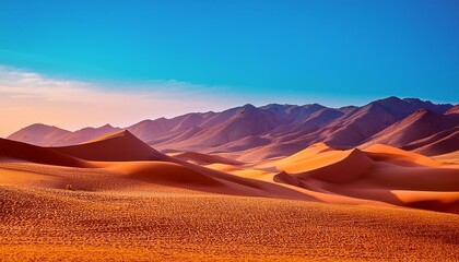 abstract vivid colors landscape of desert mountains dunes and sand colorful bright colors illustration generative ai