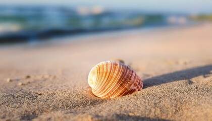 Wall Mural - seashell on the beach with shallow depth of field