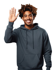 Sticker - PNG African american man portrait sweatshirt smile.