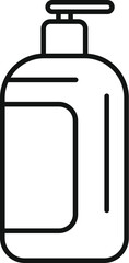 Poster - simple black and white icon of a dispenser bottle for liquid soap, shampoo or shower gel