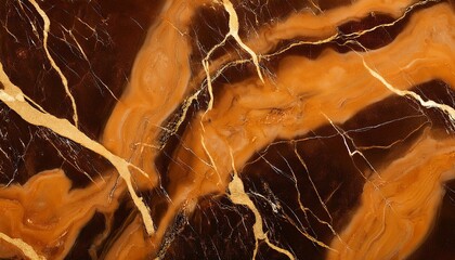 Wall Mural - abstract dark orange marble texture with gold splashes dark orange luxury background