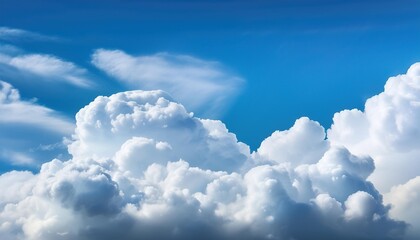 closeup of cloudy sky with white clouds in blue heaven