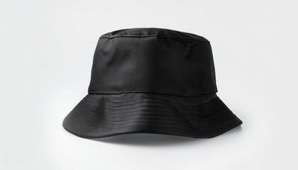 blank black bucket hat mockup no gravity