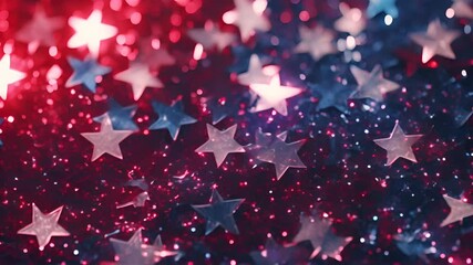 Poster - Abstract shiny background with blue and golden glitter. Scattered confetti sparkles with shiny gold and blue color
