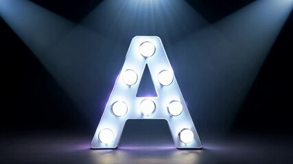 Poster - Illuminated Letter A on Stage With Bright Spotlights Above Generative AI