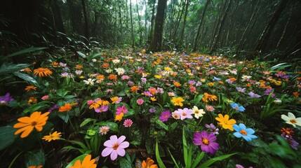 Poster - A Tranquil Meadow Filled with Vibrant Flowers