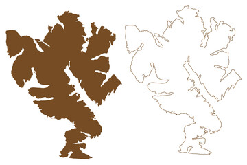 Wall Mural - Clarence Island (Republic of Chile, South and Latin America, Tierra del Fuego Archipelago) map vector illustration, scribble sketch Isla Clarence map