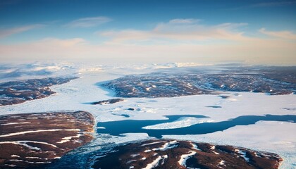 Wall Mural - effects of permafrost melting on global climate arctic change