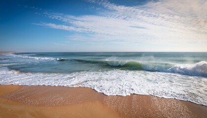 Wall Mural - salisbury beach in massachusetts waves moving towards the shore