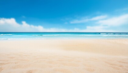 Wall Mural - empty sand beach in summer fresh blue sky background