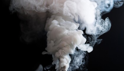 Wall Mural - close up of dense billowy smoke rising from incinerated item against darkening background