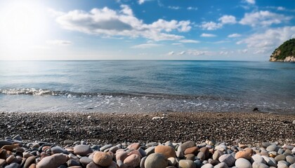 Wall Mural - pebble beach on the seashore