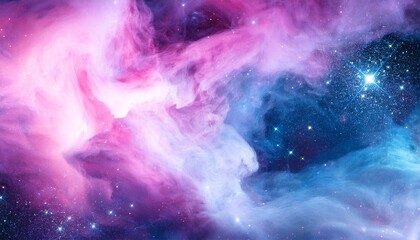 Wall Mural - pink purple blue nebula sparkles on background galaxy like wallpaper illustration clipart