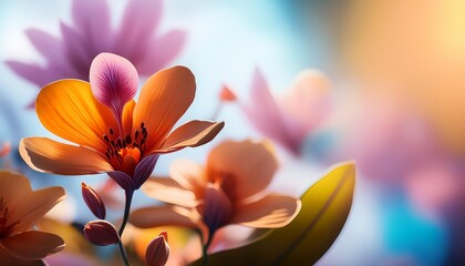 Wall Mural - nature s close up flower as a background with copy space image focus