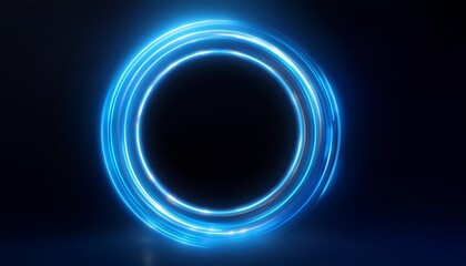 Wall Mural - circle neon modern neon blue glowing circle banner abstract neon circle with glowing lines