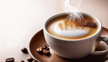 Wall Mural - a steaming cup of cappuccino