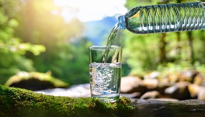 quenching thirst crystal clear drinking water in nature embrace refreshing moments cool and clean cascading into glass pure joy of transparent liquid refreshment