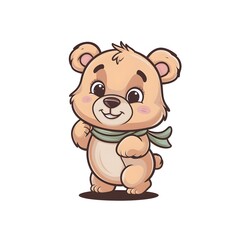 illustration of a cute friendly bear