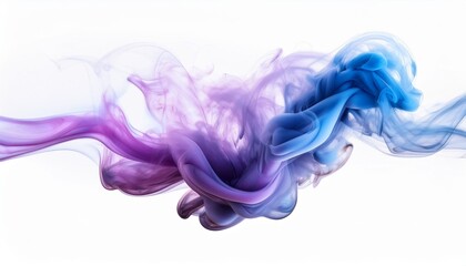 Wall Mural - blue and purple smoke merging isolated on transparent background