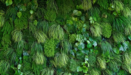 Wall Mural - artificial green plant wall