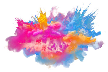 Poster - PNG Vibrant colorful paint explosion, transparent background