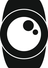 Poster - black and white vector icon of a smart watch showing bubbles on its screen