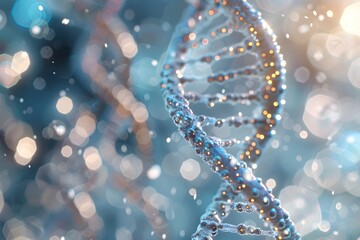 Poster - Stunning Visualization of DNA Helix with Bokeh Effect