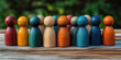 © BOTAHRY DEX - Wooden and colored figures representing diversity and inclusion, Generative AI