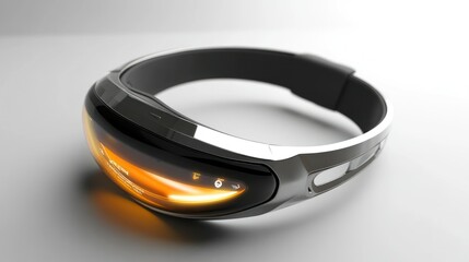 Poster - Futuristic Smartwatch with Orange Display and Metallic Finish