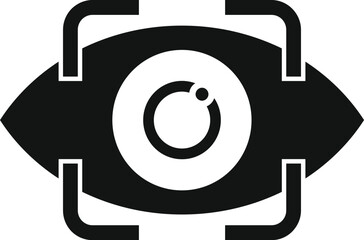 Poster - Eye tracking system focusing on retina icon in simple style isolated on white background