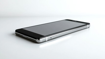 Canvas Print - A Modern Smartphone Lying on a White Surface