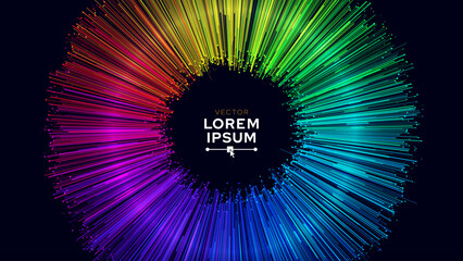 Aufkleber - Rainbow Color Digital Eye. Computer Vision AI Imagination Concept. Abstract Science Technology Illustration. Technology Big Data Neural Network Background Concept. Vector Illustration.