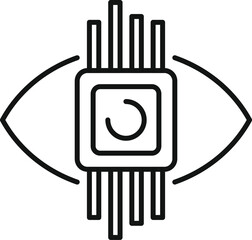 Poster - Outline icon representing the concept of artificial intelligence watching