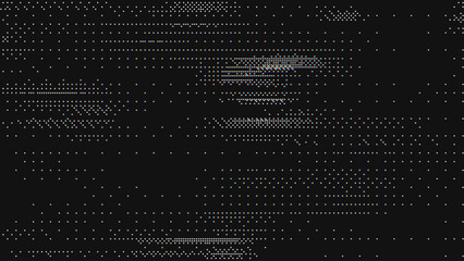 Aufkleber - Glitch Dithered Bitmap Pixels Pattern. Pixel Art Chaotic Glitchy Background. 90s CCTV VHS Screen Vibe. Vector Illustration.