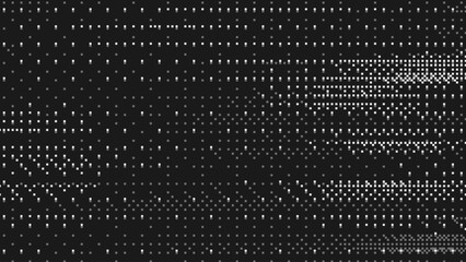 Poster - Glitch Checkered Pixels Pattern. Pixel Art Chaotic Glitchy Background. 90s CCTV VHS Screen Vibe. Vector Illustration.