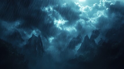 Wall Mural - brooding sky filled with heavy rain clouds creates ominous atmosphere