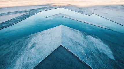 Poster - Abstract Aerial View of a Salt Flat with Water Channels