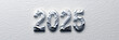 © Prasanth - Bold 2025 number on clean white background for creative new year or future concept design ideas