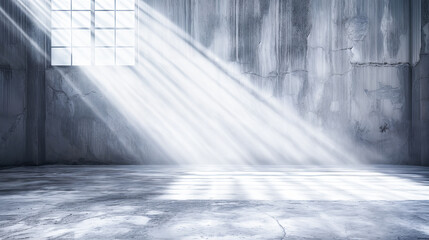 Wall Mural - Empty room with sunlight from window and shadows architecture background