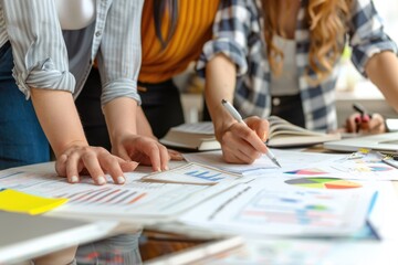 Poster - People working together on a project, possibly in an office setting or home study environment