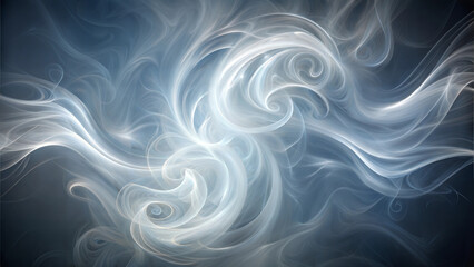 Wall Mural - Abstract swirling smoke texture on a dark blue background