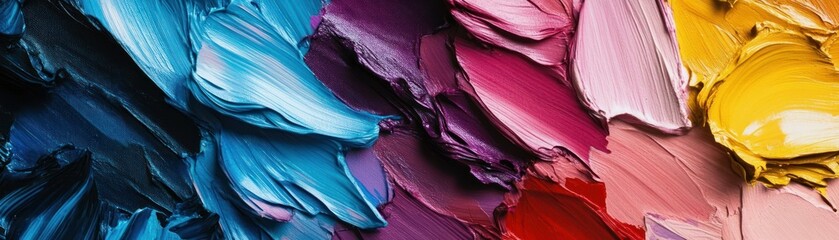 Poster - Abstract Colorful Oil Paint Swirls and Brushstrokes