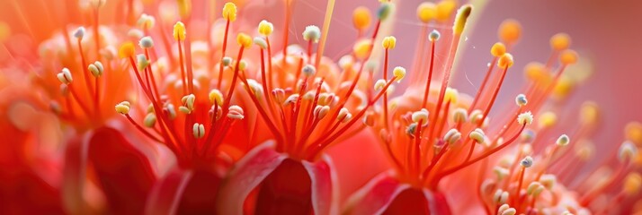 Wall Mural - Close-up of Scadoxus multiflorus petals opening in a garden setting