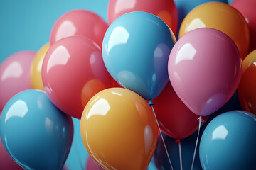Poster - a set of floating balloons with each balloon containing a different statistic or fact written on it,