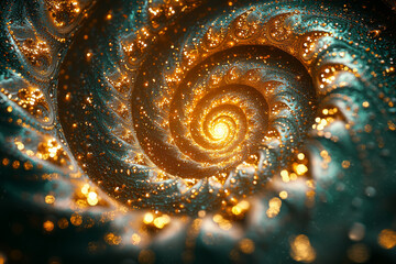 Poster - a series of overlapping and rotating fractal patterns that continuously change, drawing the viewerâ€