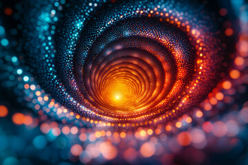 Aufkleber - A hypnotic pattern of interlacing circles and lines that shift and rotate, drawing the viewer's gaze. Concept of optical patterns and mesmerizing movement.