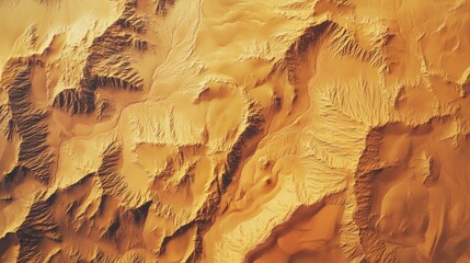 Sticker - Aerial View of a Desert Landscape with Rugged Mountains and Sand Dunes