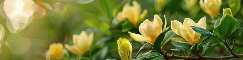 Canvas Print - Fragrant Bloom of Michelia Fuscata in the Garden