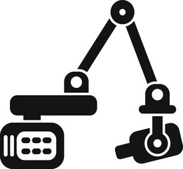 Poster - Robotic arm holding bottle icon glyph vector illustration