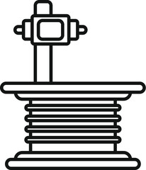 Poster - Simple vector icon representing a cable coil with a meter on top, illustrating power consumption measurement